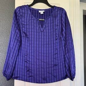 Liz Claiborne Purple Checkered Blouse